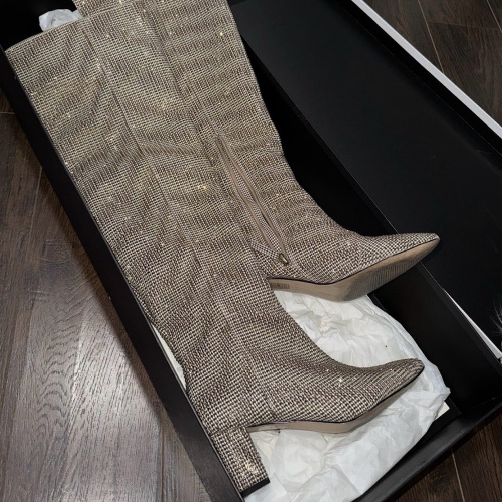 Kurt Geiger Metallic Over-the-Knee Pointed Stiletto Boots